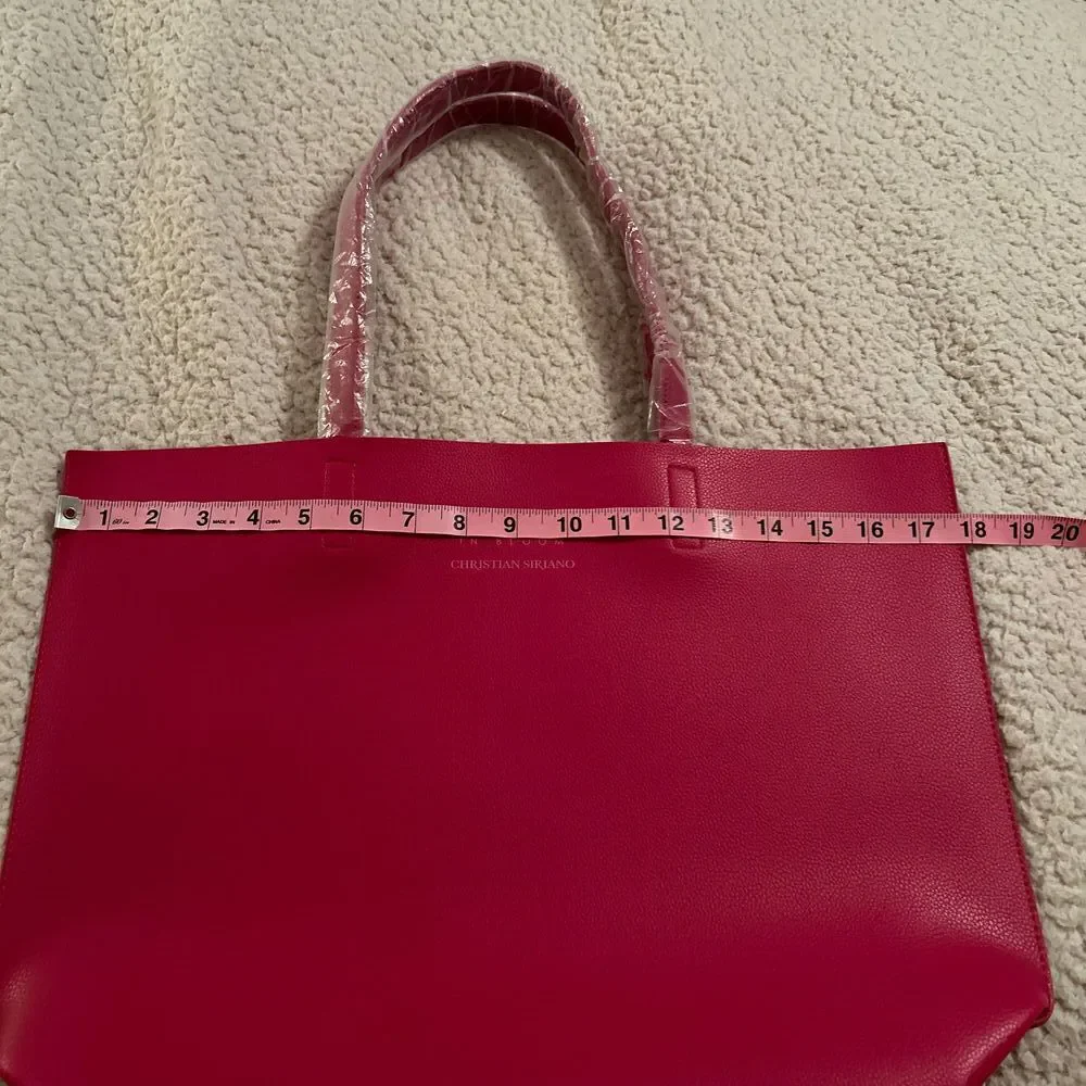 NWT Christian Siriano Pink Double Handle Glam Y2K Womens Tote Bag Size Large - Picture 6 of 6
